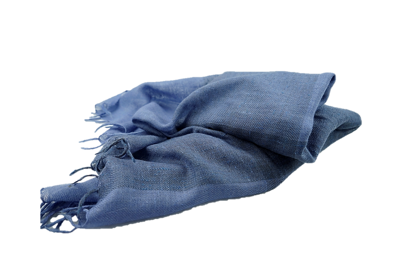 Angora wool stole shades of blue on large checks warm and soft 
