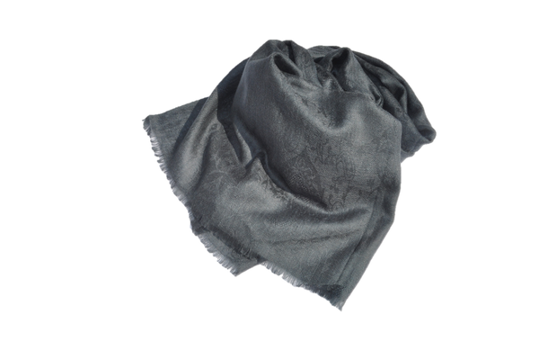 Charcoal grey lightweight fine authentic cashmere stole